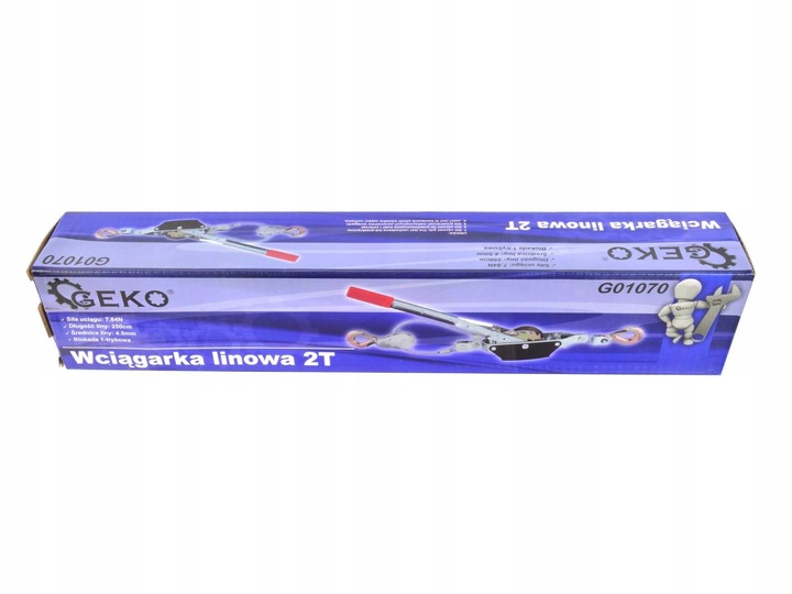 WYCIĄGARKA WCIĄGARKA LINOWA RĘCZNA 2T 2,5M GEKO