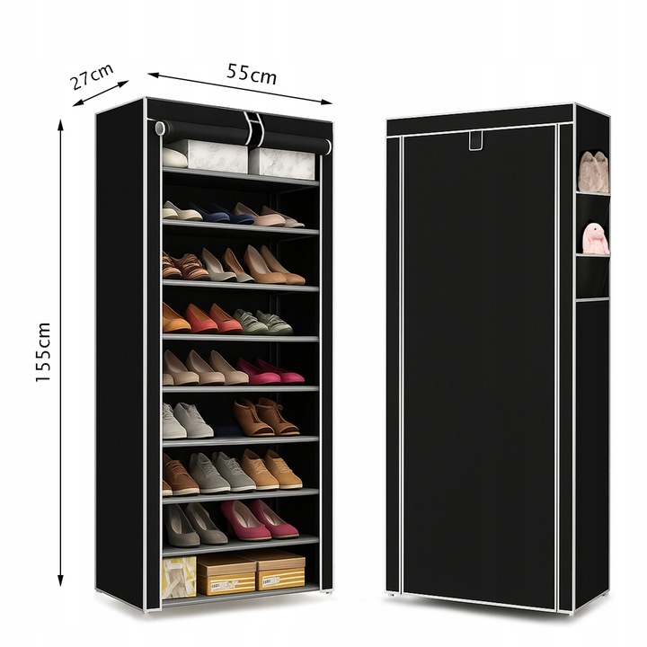 SZAFKA MATERIAŁOWA NA BUTY UBRANIA REGAŁ PÓŁKA GARDEROBA 9 PÓŁEK DUŻA