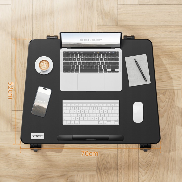 Biurko Mobilne Regulowane Składane Stolik Pod Laptopa Kółka 70x52cm