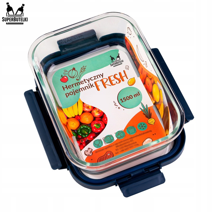 ZESTAW 4 sztuki pojemniki szklane lunchbox próżniowe do żywności +