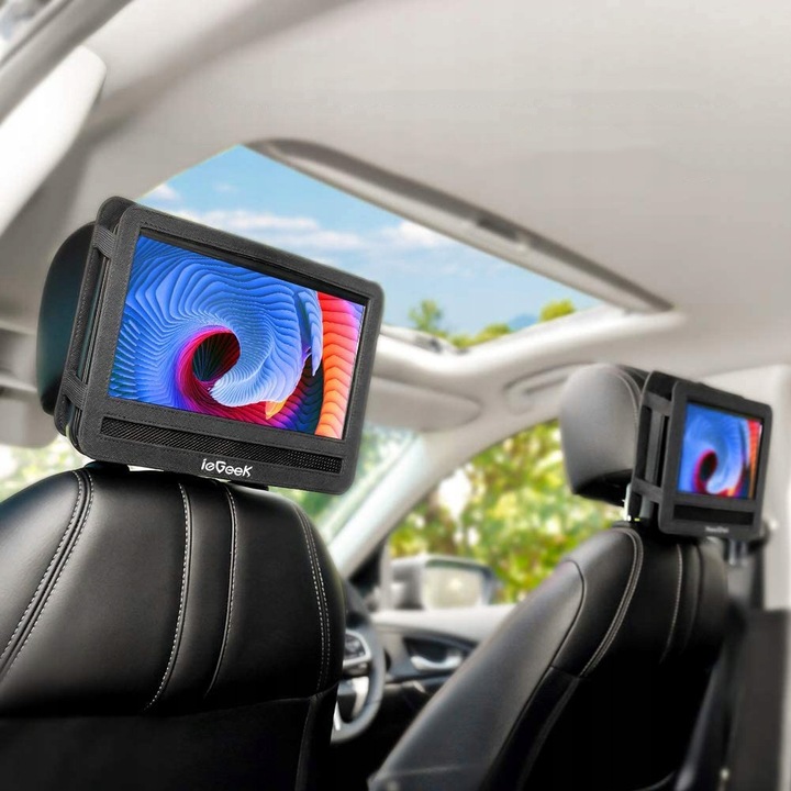 PRZENOŚNY SAMOCHODOWY ODTWARZACZ DVD 9'' LCD CZARNE 2000mAh Baterią