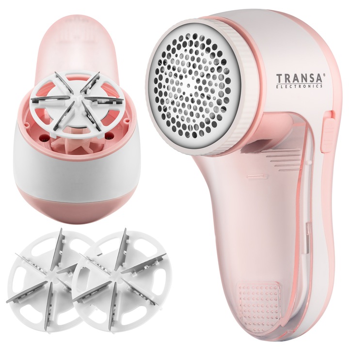 Golarka do SWETRÓW UBRAŃ TKANIN Bezprzewodowa Różowa USB 8W 2 x OSTRZA