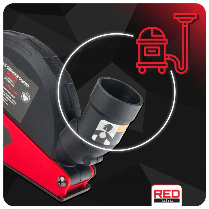 OSŁONA PRZECIWPYŁOWA DO SZLIFIERKI KĄTOWEJ ODSYSAJĄCA TARCZE 115-125