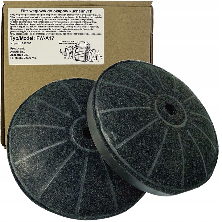 Filtr węglowy do okapu Amica OKP OMP OTP OMP6253BG zamiennik KF17154 - 4szt