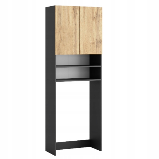 REGAŁ ŁAZIENKOWY SZAFKA NAD PRALKE ANTRACYT WOTAN 4 PÓŁKI