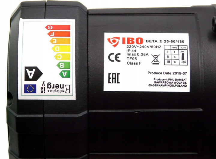 POMPA OBIEGOWA ELEKTRONICZNA DO PIECA KOTŁA CO ŚRUBUNKI BETA2 25-60/180 IBO