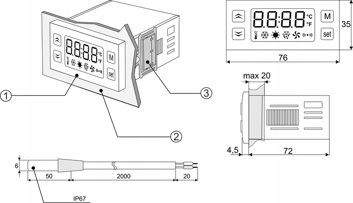 REGULATOR TEMPERATURY TERMOSTAT sterownik czujnik