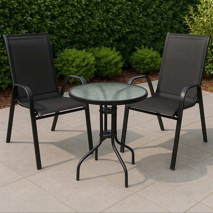 MEBLE OGRODOWE KOMPLET STÓŁ KRZESŁA MEBLE NA BALKON TARAS BERGAMO 60