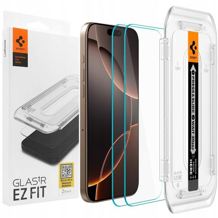 SZKŁO HARTOWANE SPIGEN EZ FIT DO iPhone 16 Pro Max, SZYBKA do Etui 2szt