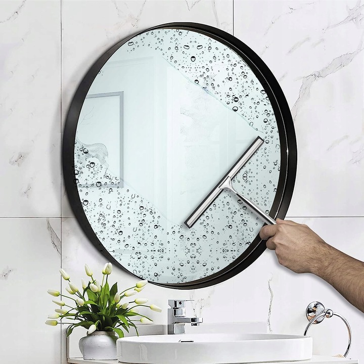 ŚCIĄGACZKA DO WODY CHROM Z UCHWYTEM DO SZYBY KABIN