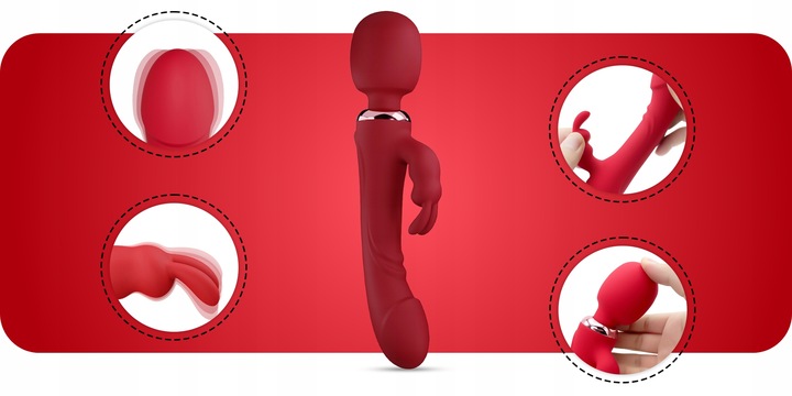 WIBRATOR KRÓLICZEK 3W1 PUNKTU G DAMSKI DWA SILNIKI MASAŻER DWUSTRONNY