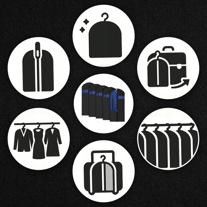 5X POKROWIEC NA ODZIEŻ UBRANIA KURTKĘ GARNITUR KOSZULĘ DUŻY 100 CM