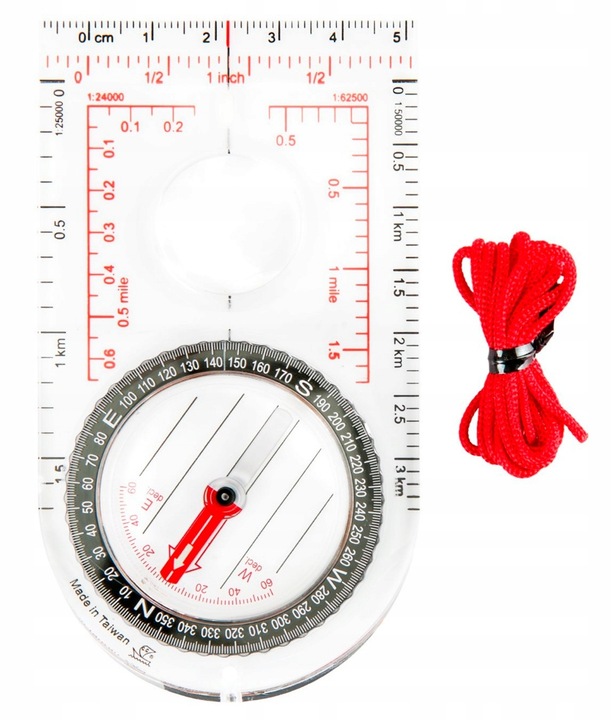 Kompas mapowy turystyczny busola Helikon Scout Mk2 Transparent ze sznurkiem