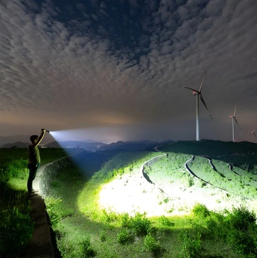 MOCNA LATARKA TAKTYCZNA LED AKUMULATOROWA SZPERACZ REFLEKTOR ZOOM WOJSKOWA