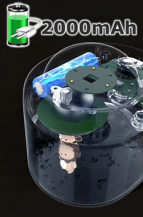 NAWILŻACZ POWIETRZA LAMPKA NOCNA Z PROJEKTOREM GWIAZD TYGRYSEK DLA