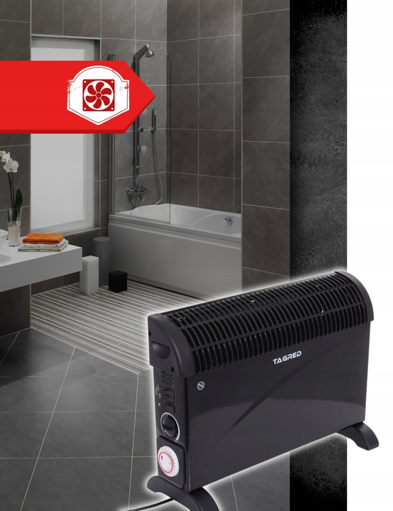 Grzejnik elektryczny konwektorowy Mocny z termostatem Turbo Timer