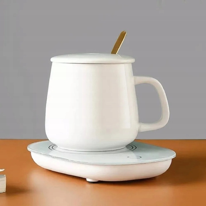 Kubek ceramiczny DO HERBATY Podgrzewacz USB Łyżka PREZENT Kubek Świąteczny