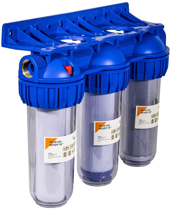 FILTR DO WODY WSTĘPNY KORPUS OBUDOWA FI 1'' GW 3-STOPNIOWY + WKŁADY
