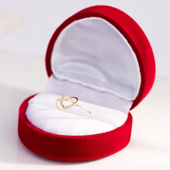 ZŁOTY PIERŚCIONEK pr.333 Serce Nieskończoność r.18