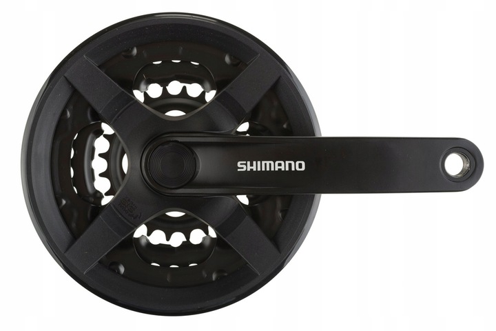 Korba Shimano FC-TY301 42/34/24 170mm 6/7/8rz czarna z osłoną p+l + korki