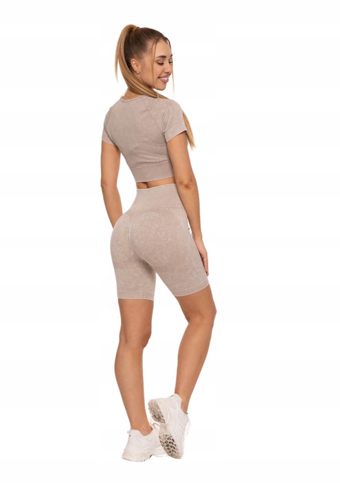 Kolarki KRÓTKIE LEGGINSY DAMSKIE Bikery Push-Up Wysoki Stan MORAJ L/XL