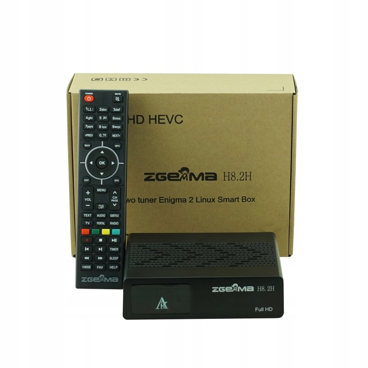 TUNER ZGEMMA H8.2H DEKODER SAT + DVB-T2 HEVC ENIGMA2 E2 + ADAPTER