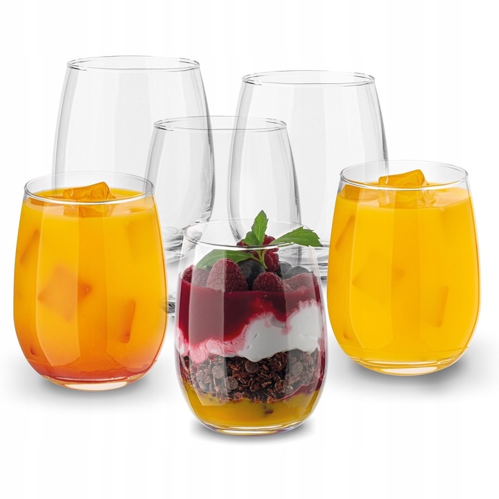 Komplet 6szt SZKLANKI DO NAPOJÓW zimnych PROSTE SZKLANKI DO DRINKÓW 400ml