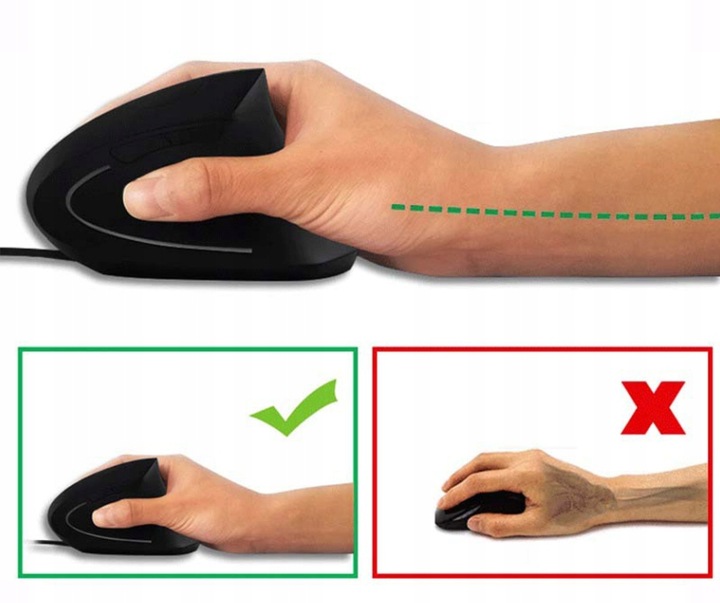 MYSZ ERGONOMICZNA Pionowa Wertykalna Bezprzewodowa