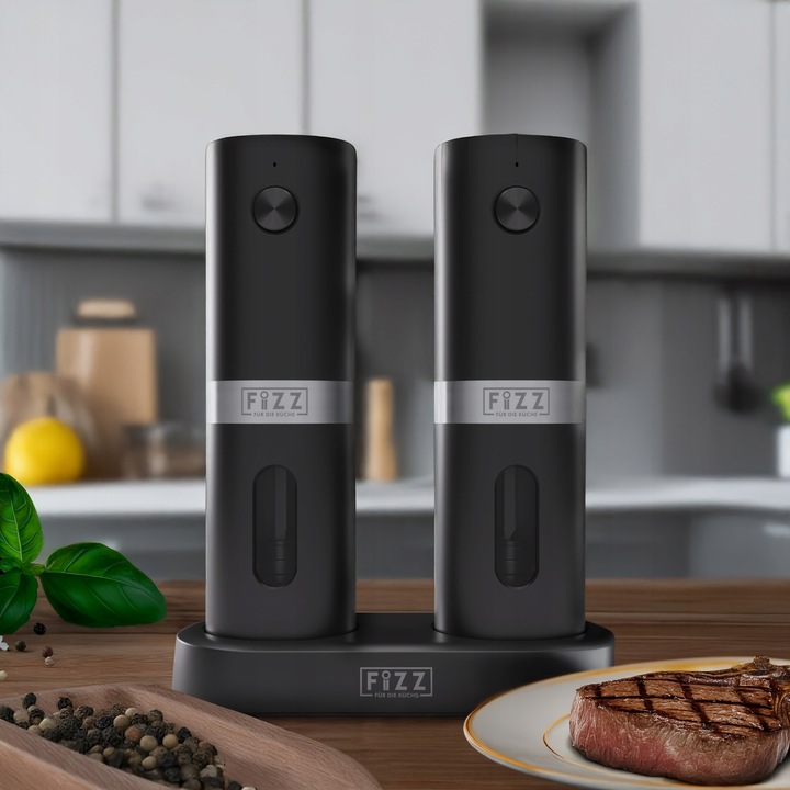 Młynek elektryczny do pieprzu i soli Fizz z akumulatorem Podstawka