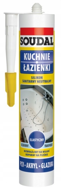 Silikon sanitarny neutralny biały Soudal 300 ml