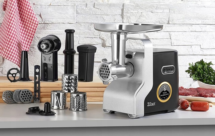 MASZYNKA DO MIELENIA MIĘSA METAL PREMIUM 3 SITA + SZARPAK MOC 2100W