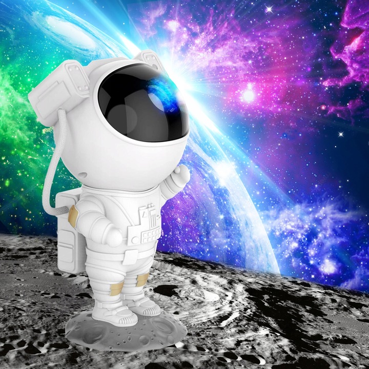 PROJEKTOR GWIAZD LAMPKA NOCNA RZUTNIK DLA DZIECI LED LASEROWY ASTRONAUTA