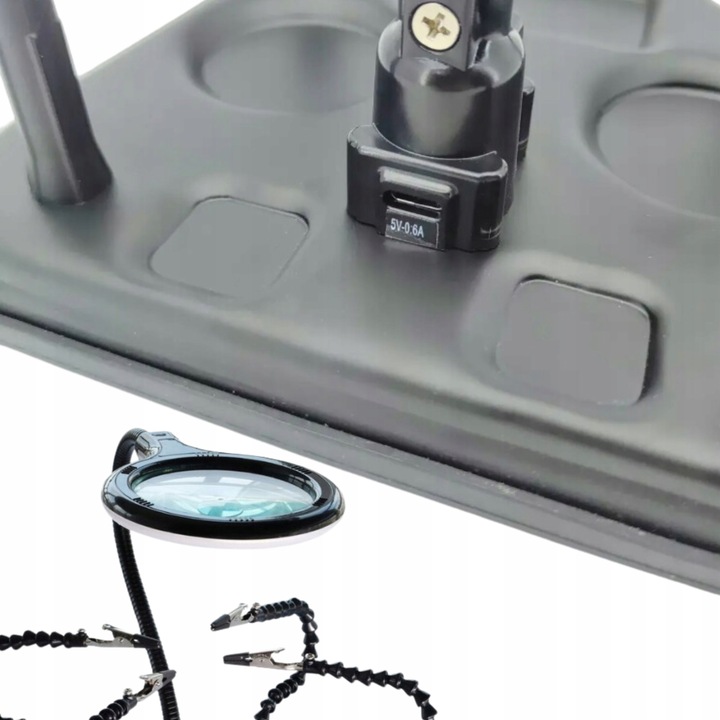 Uchwyt montażowy z lupą trzecia ręka typu pająk podświetlenie LED ZD-11M-3