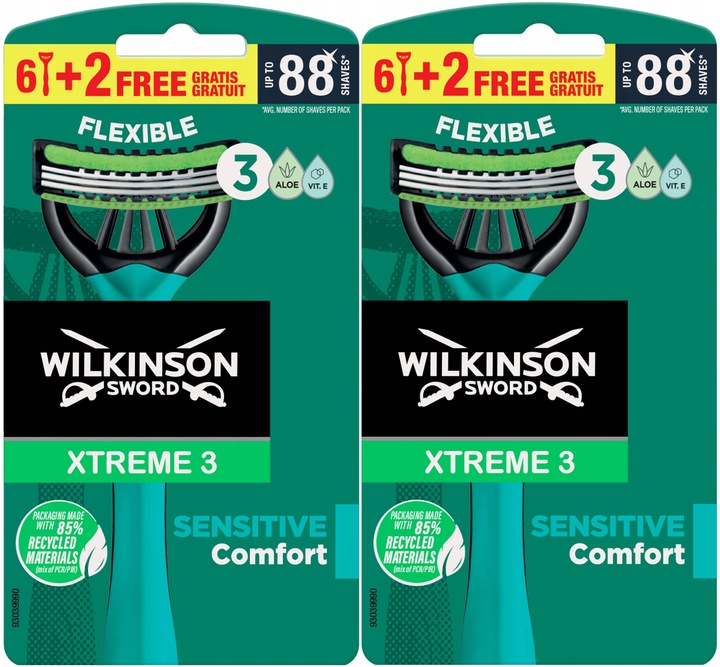 16x Maszynka do Golenia WILKINSON Xtreme 3 Comfort Sensitive