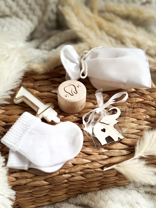 Pamiątka Chrztu Świętego Pudełko GOTOWY PREZENT NA CHRZEST Grawer