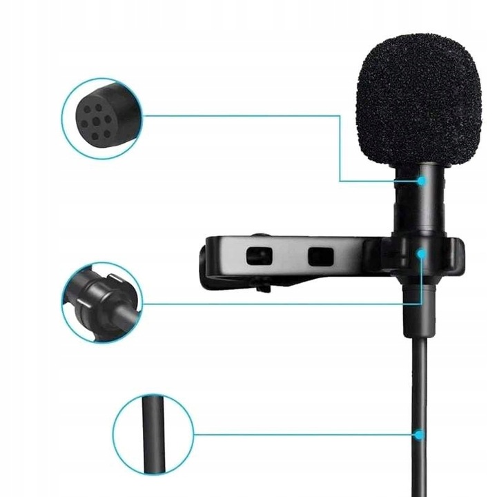 Mikrofon krawatowy z klipsem do telefonu USB-C uniwersalny mikrofon