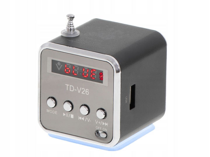 Przenośne radio FM akumulatorowe kuchenne LED z głośnikiem + bluetooth