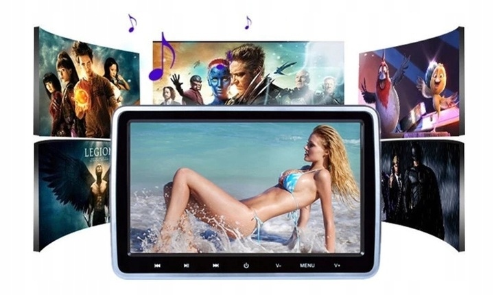 DVD NA ZAGŁÓWKI SAMOCHODOWE EKRANY 10'' USB SD GRY