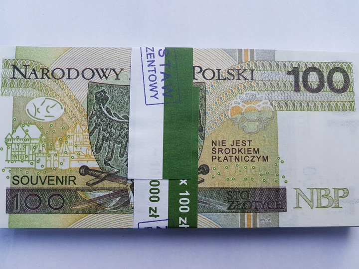 100złotych banknoty do zabawy i nauki plik 50szt