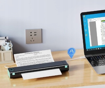 Przenośna drukarka termiczna A4 bluetooth Phomemo M08F dokumenty fatury