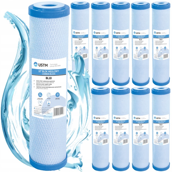 Filtr do wody filtrujący wkład 10' węglowy BL10 uzdatniacz 10 sztuk