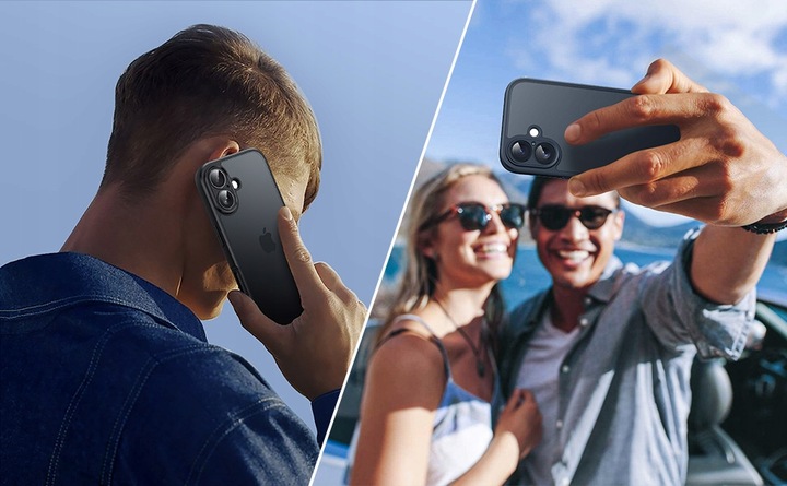 Etui do iPHONE 16 + 2x SZKŁO WZMACNIANE do MagSafe PREMIUM CASE MATOWE 360°