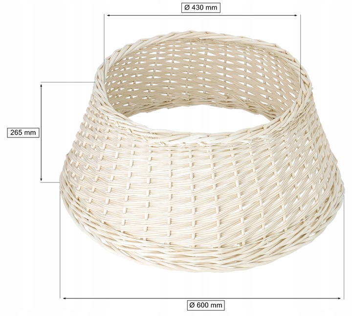 OSŁONA WIKLINOWA Ø60CM NA STOJAK POD CHOINKĘ BOHO