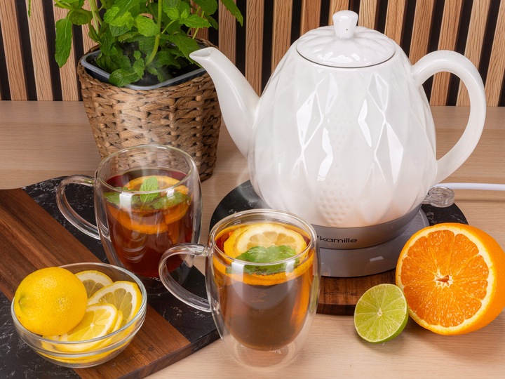 CZAJNIK ELEKTRYCZNY BEZPRZEWODOWY CERAMICZNY KAMILLE 1200 W 1,5 L