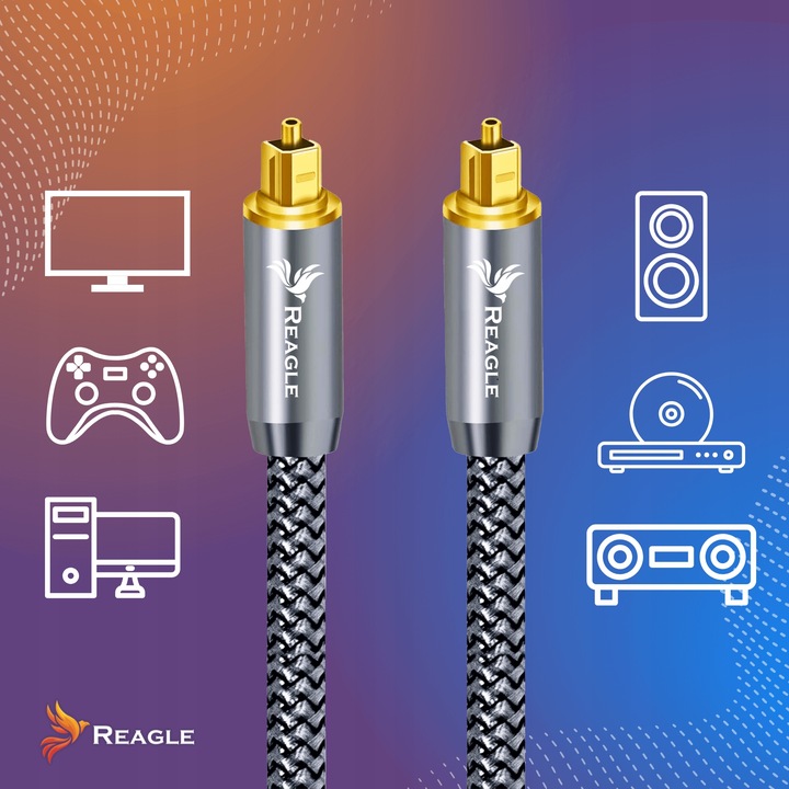 KABEL OPTYCZNY TOSLINK 5M HQ SPDIF DIGITAL AUDIO PRZEWÓD CYFROWY