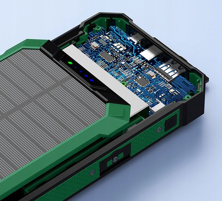 POWERBANK ŁADOWARKA PANEL SOLARNY INDUKCYJNY 30000mAh 6xUSB LATARKA 2x LED