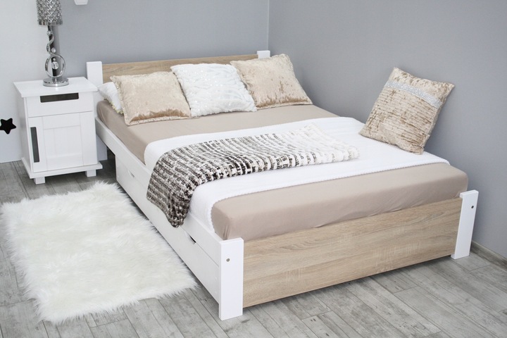 Łóżko drewniane 3D 100x200 z MATERACEM