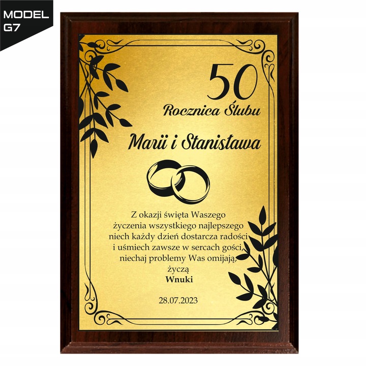 Magiczny Spersonalizowany Upominek Prezent Gift na Rocznicę Ślubu 1-50 lat