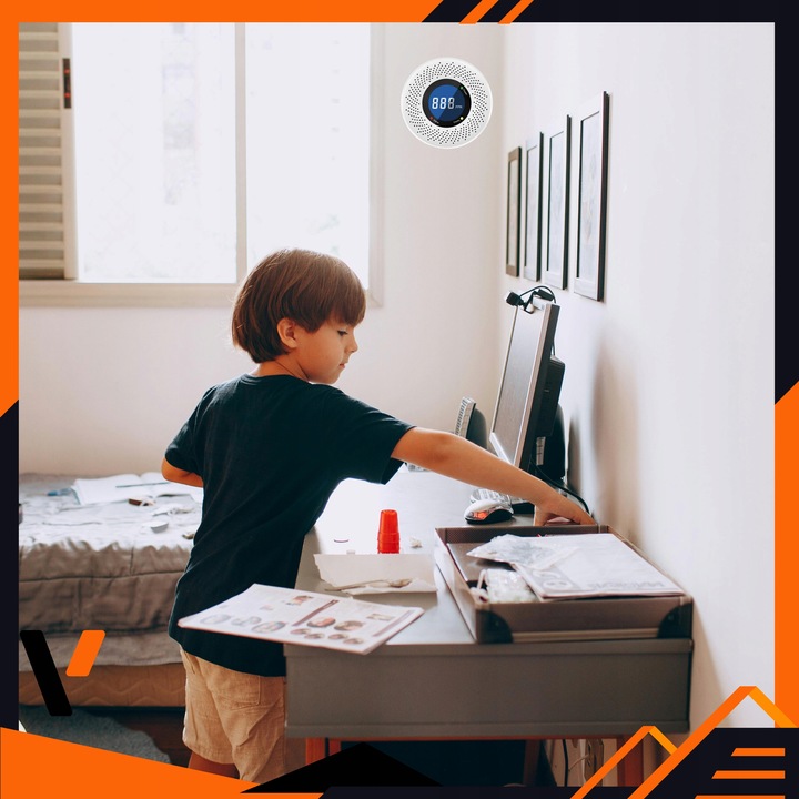 CZUJNIK CZADU DETEKTOR TLENKU WĘGLA EKRAN LCD CERTYFIKOWANY GŁOŚNY