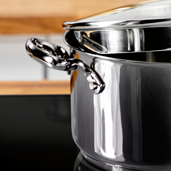 Komplet garnków Duetto patelnia pokrywki 10el